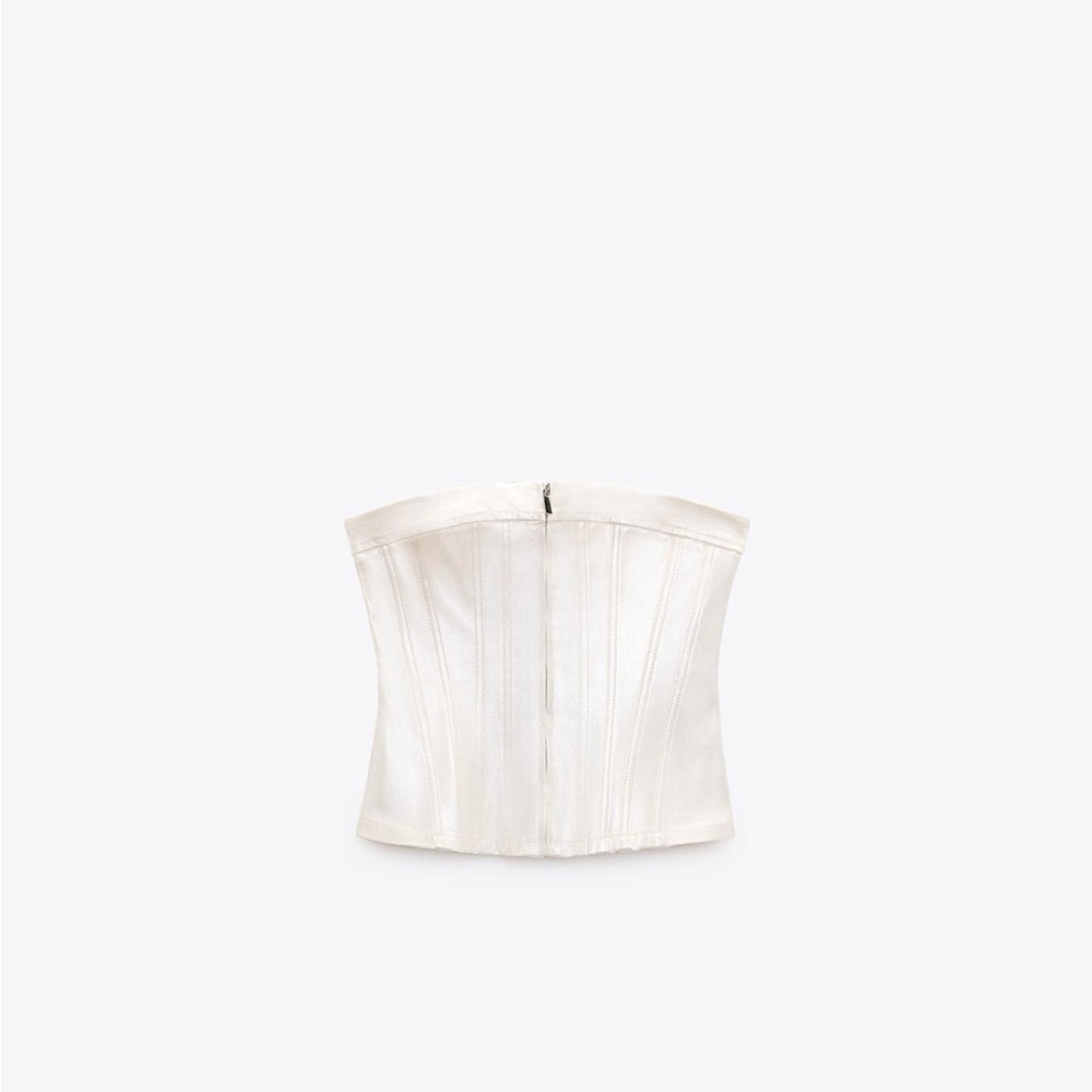 NEW Zara Metallic Strapless Top